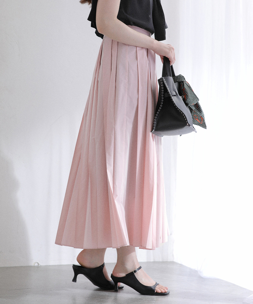 La TOTALITE（ラトータリテ）の「【洗える】タフタプリーツスカート（スカート・レディース・ピンク/キャメル・FREE）」の9枚目の写真