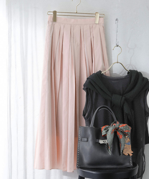 La TOTALITE（ラトータリテ）の「【洗える】タフタプリーツスカート（スカート・レディース・ピンク/キャメル・FREE）」の7枚目の写真