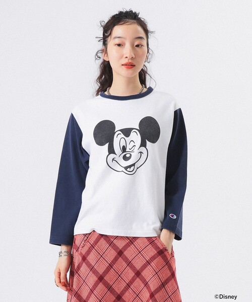 BEAMS - ビームス　チャンピオン　ミッキーコラボ　tシャツ  ベースボールシャツ Disney100周年記念！！Champion×BEAMS/Disney 100th Collection