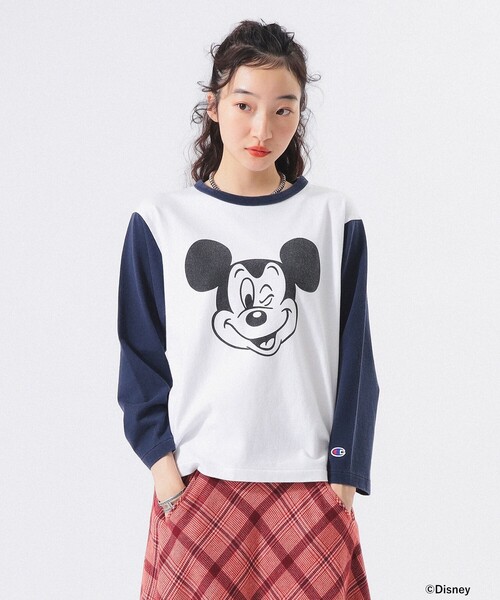 別注】Champion / ミッキーマウス / フットボール Tシャツ（T