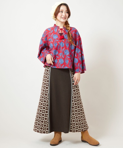 チャイハネ（チャイハネ）の「【チャイハネ】アログレトップス（その他トップス・レディース・ホワイト/ネイビー/カーキ/オレンジ/レッド/ターコイズブルー・FREE）」の9枚目の写真