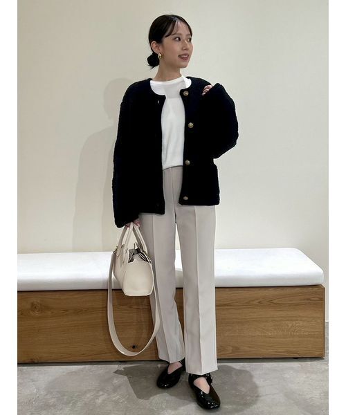 金釦ムートンライクボアニットカーディガン（カーディガン/ボレロ