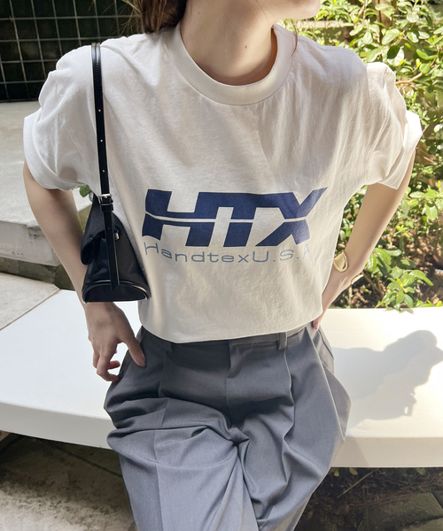 HANDTEX(ハンドテックス)の「《追加2》【HANDTEX/ハンドテックス】プリントロゴT(Tシャツ/カットソー・レディース・ブラック/ホワイト/チャコールグレー・FREE)」の2枚目の写真