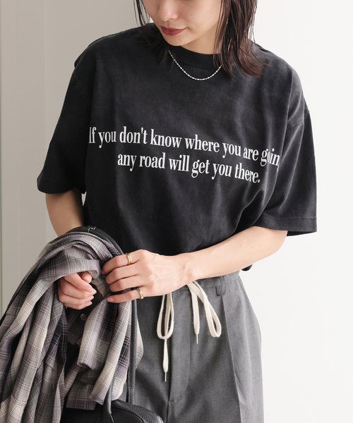 HANDTEX(ハンドテックス)の「《追加2》【HANDTEX/ハンドテックス】プリントロゴT(Tシャツ/カットソー・レディース・ブラック/ホワイト/チャコールグレー・FREE)」の3枚目の写真