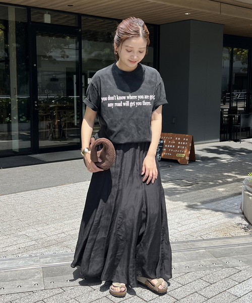 HANDTEX(ハンドテックス)の「《追加2》【HANDTEX/ハンドテックス】プリントロゴT(Tシャツ/カットソー・レディース・ブラック/ホワイト/チャコールグレー・FREE)」の6枚目の写真