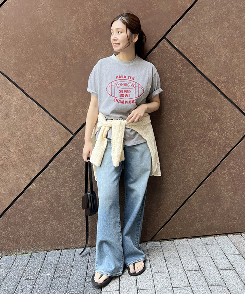 HANDTEX(ハンドテックス)の「《追加2》【HANDTEX/ハンドテックス】プリントロゴT(Tシャツ/カットソー・レディース・ブラック/ホワイト/チャコールグレー・FREE)」の8枚目の写真
