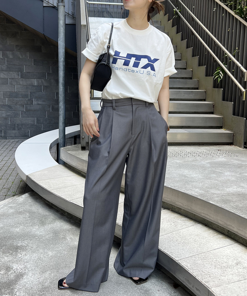 HANDTEX(ハンドテックス)の「《追加2》【HANDTEX/ハンドテックス】プリントロゴT(Tシャツ/カットソー・レディース・ブラック/ホワイト/チャコールグレー・FREE)」の9枚目の写真