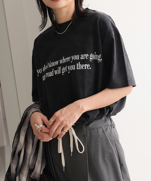HANDTEX(ハンドテックス)の「《追加2》【HANDTEX/ハンドテックス】プリントロゴT(Tシャツ/カットソー・レディース・ブラック/ホワイト/チャコールグレー・FREE)」の10枚目の写真