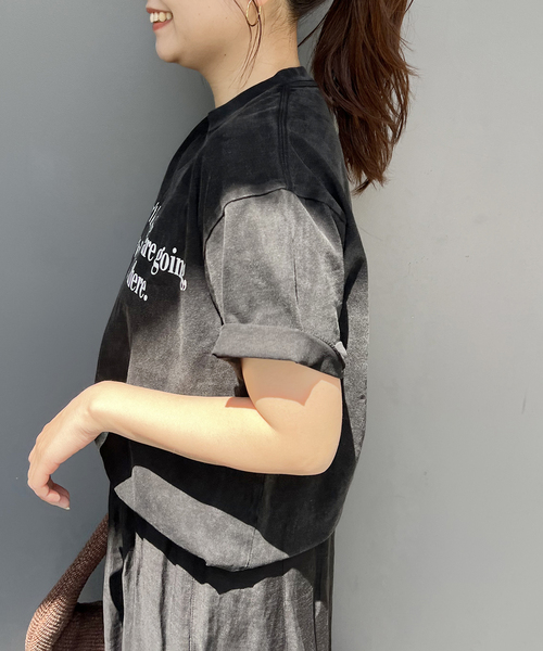 HANDTEX(ハンドテックス)の「《追加2》【HANDTEX/ハンドテックス】プリントロゴT(Tシャツ/カットソー・レディース・ブラック/ホワイト/チャコールグレー・FREE)」の15枚目の写真