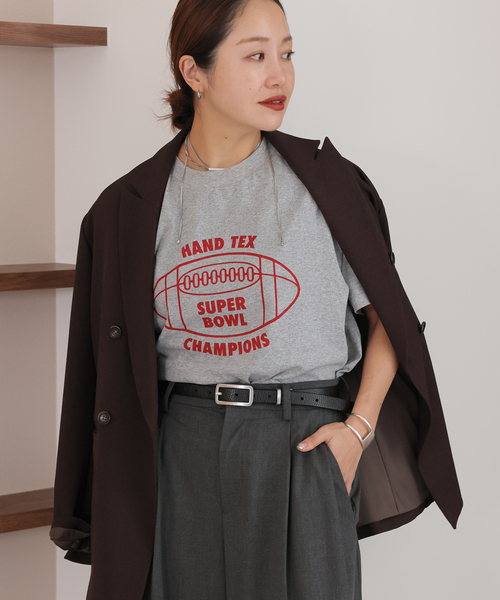 HANDTEX(ハンドテックス)の「《追加2》【HANDTEX/ハンドテックス】プリントロゴT(Tシャツ/カットソー・レディース・ブラック/ホワイト/チャコールグレー・FREE)」の16枚目の写真