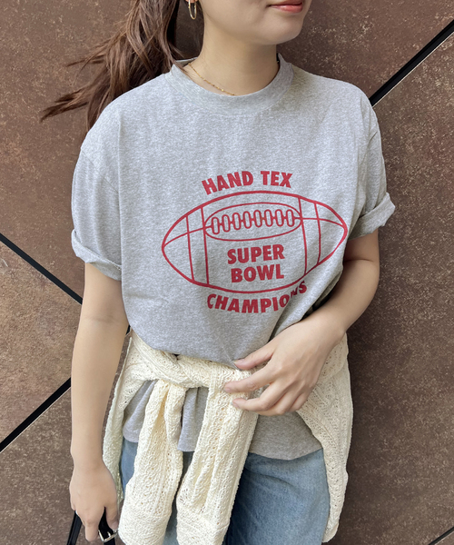 HANDTEX(ハンドテックス)の「《追加2》【HANDTEX/ハンドテックス】プリントロゴT(Tシャツ/カットソー・レディース・ブラック/ホワイト/チャコールグレー・FREE)」の18枚目の写真