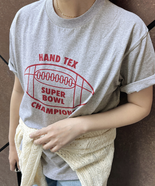 HANDTEX(ハンドテックス)の「《追加2》【HANDTEX/ハンドテックス】プリントロゴT(Tシャツ/カットソー・レディース・ブラック/ホワイト/チャコールグレー・FREE)」の19枚目の写真
