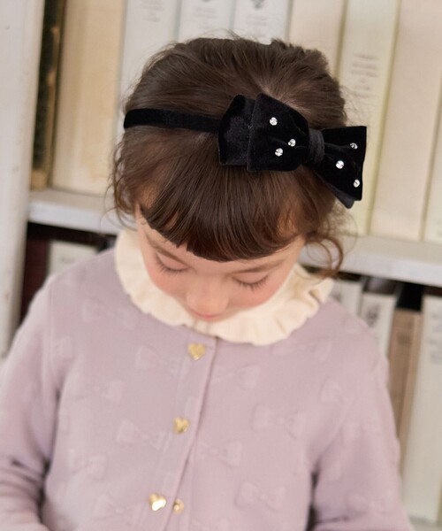 ビジュー付き ベロアリボンカチューシャ（カチューシャ）｜ANY（エニィ