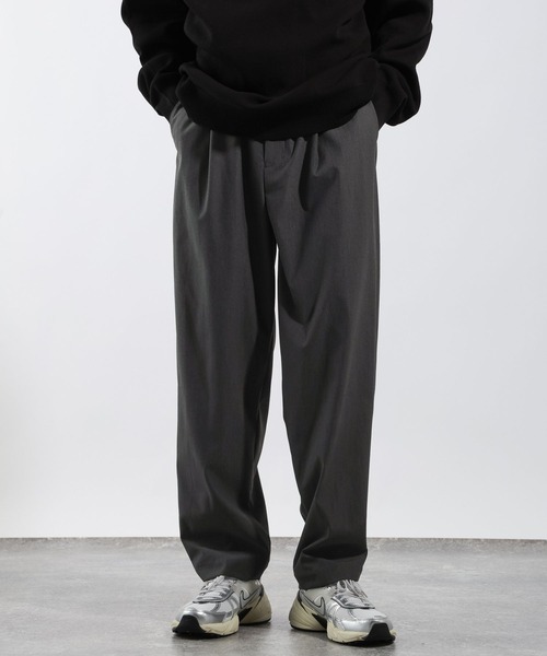 BAYFLOW（ベイフロー）の「【WONDER SHAPE(ワンダーシェイプ)】ワンタックトラウザー（スラックス・メンズ・ブラック/カーキ/チャコールグレー・SMALL/LARGE/MEDIUM）」の5枚目の写真