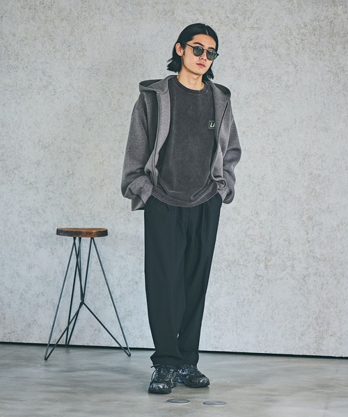 BAYFLOW（ベイフロー）の「【WONDER SHAPE(ワンダーシェイプ)】ワンタックトラウザー（スラックス・メンズ・ブラック/カーキ/チャコールグレー・SMALL/LARGE/MEDIUM）」の7枚目の写真