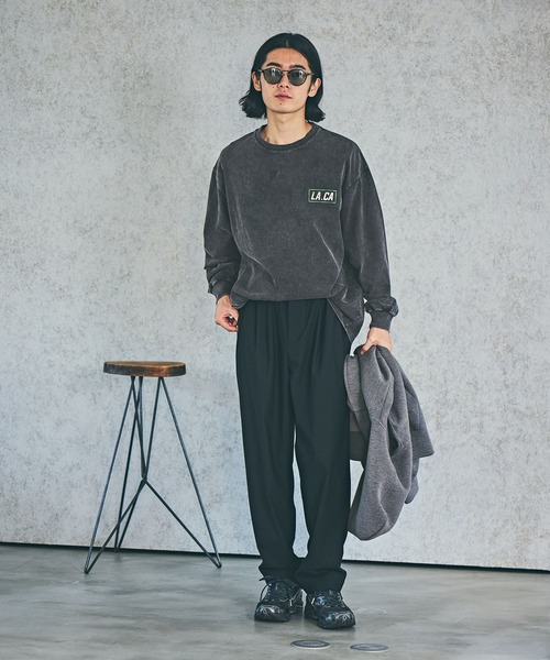 BAYFLOW（ベイフロー）の「【WONDER SHAPE(ワンダーシェイプ)】ワンタックトラウザー（スラックス・メンズ・ブラック/カーキ/チャコールグレー・SMALL/LARGE/MEDIUM）」の8枚目の写真