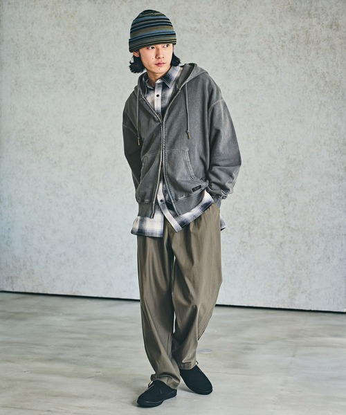 BAYFLOW（ベイフロー）の「【WONDER SHAPE(ワンダーシェイプ)】ワンタックトラウザー（スラックス・メンズ・ブラック/カーキ/チャコールグレー・SMALL/LARGE/MEDIUM）」の15枚目の写真