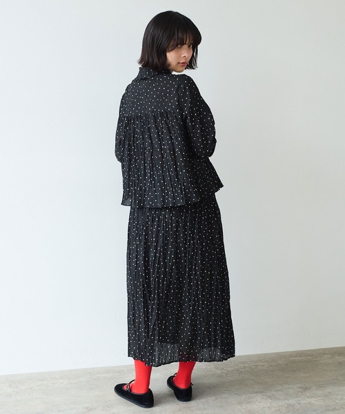 bulle de savon（ビュルデサボン）の「●しわしわdot print 丸衿 ブラウス（シャツ/ブラウス・レディース・ブラック・FREE）」の13枚目の写真