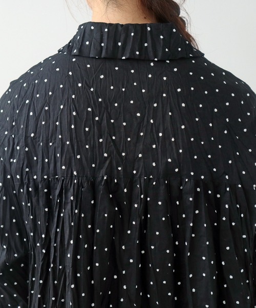 bulle de savon（ビュルデサボン）の「●しわしわdot print 丸衿 ブラウス（シャツ/ブラウス・レディース・ブラック・FREE）」の18枚目の写真