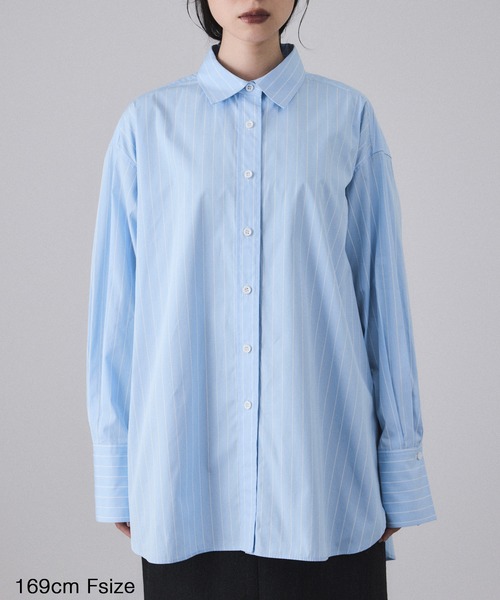 ADAM ET ROPE'(アダムエロペ)の「【EMOELLE】オーバーサイズシャツ(シャツ/ブラウス・レディース・ホワイト系その他2/サックスブルー・FREE)」の21枚目の写真