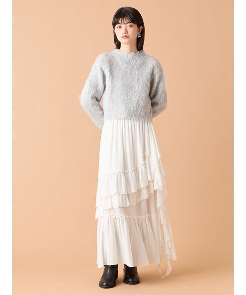 LILY BROWN（リリーブラウン）の「ラメシャギーニットプルオーバー（ニット/セーター・レディース・ミント/グレー/クリーム/ピンク・F）」の7枚目の写真