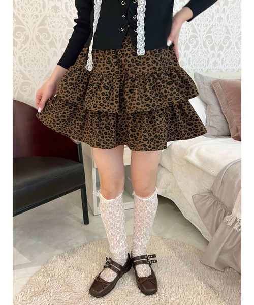 PHILLY（フィリー）の「レオパードミニティアードスカート（スカート・レディース・ブラウン/ベージュ・FREE）」の3枚目の写真