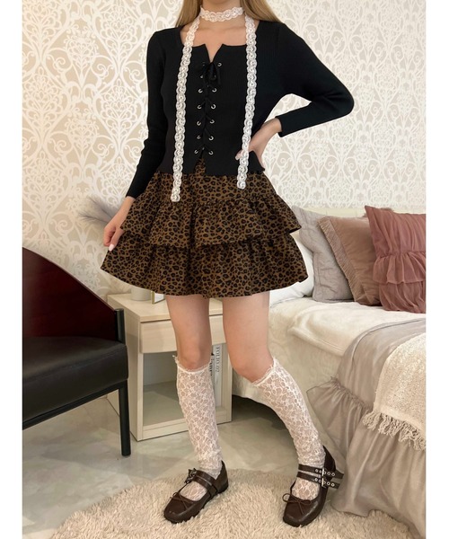 PHILLY（フィリー）の「レオパードミニティアードスカート（スカート・レディース・ブラウン/ベージュ・FREE）」の9枚目の写真