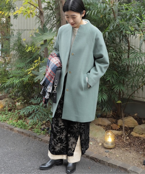 NOMBRE IMPAIR(ノンブルアンペール)の「ウールシャギー ボトルネックコート(その他アウター・レディース・グリーン/ピンク/ブルー・FREE)」の6枚目の写真