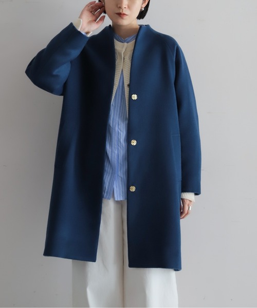 NOMBRE IMPAIR(ノンブルアンペール)の「ウールシャギー ボトルネックコート(その他アウター・レディース・グリーン/ピンク/ブルー・FREE)」の4枚目の写真