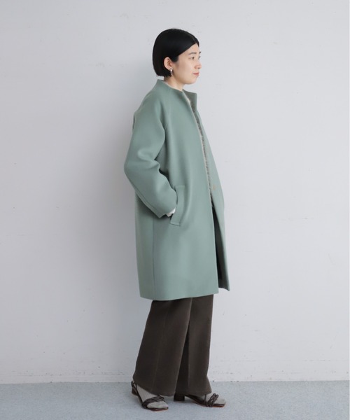 NOMBRE IMPAIR(ノンブルアンペール)の「ウールシャギー ボトルネックコート(その他アウター・レディース・グリーン/ピンク/ブルー・FREE)」の8枚目の写真