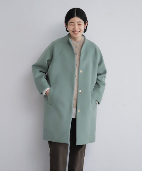 NOMBRE IMPAIR(ノンブルアンペール)の「ウールシャギー ボトルネックコート(その他アウター・レディース・グリーン/ピンク/ブルー・FREE)」の12枚目の写真