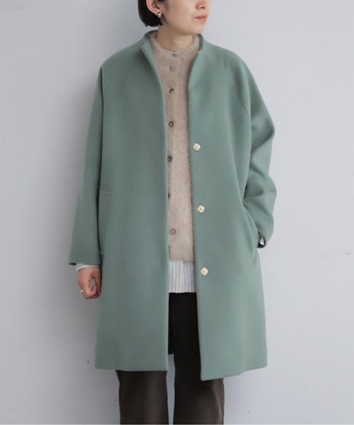 NOMBRE IMPAIR(ノンブルアンペール)の「ウールシャギー ボトルネックコート(その他アウター・レディース・グリーン/ピンク/ブルー・FREE)」の11枚目の写真
