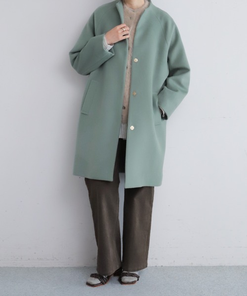 NOMBRE IMPAIR(ノンブルアンペール)の「ウールシャギー ボトルネックコート(その他アウター・レディース・グリーン/ピンク/ブルー・FREE)」の14枚目の写真