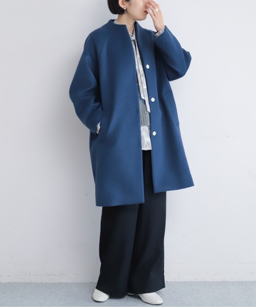 NOMBRE IMPAIR(ノンブルアンペール)の「ウールシャギー ボトルネックコート(その他アウター・レディース・グリーン/ピンク/ブルー・FREE)」の20枚目の写真