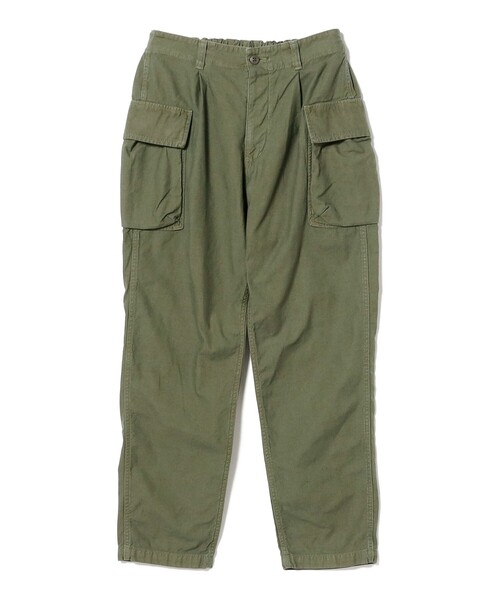 sage de cret（サージュデクレ）の「sage de cret / Cotton Linen バックサテン ペグトップ ワンタックカーゴパンツ（カーゴパンツ・メンズ・オリーブ・S/M/L）」の2枚目の写真