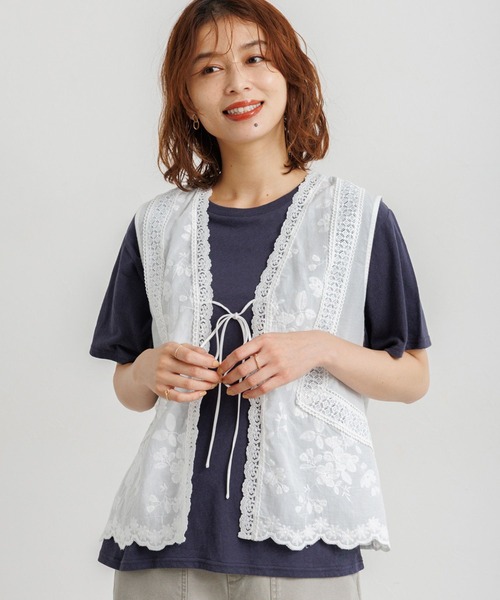 セール】刺繍レースジレ（ベスト）｜studio CLIP（スタディオクリップ