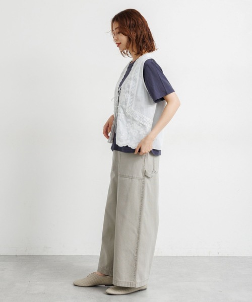 studio CLIP（スタディオクリップ）の「刺繍レースジレ（ベスト・レディース・ブラック/オフホワイト・FREE）」の6枚目の写真