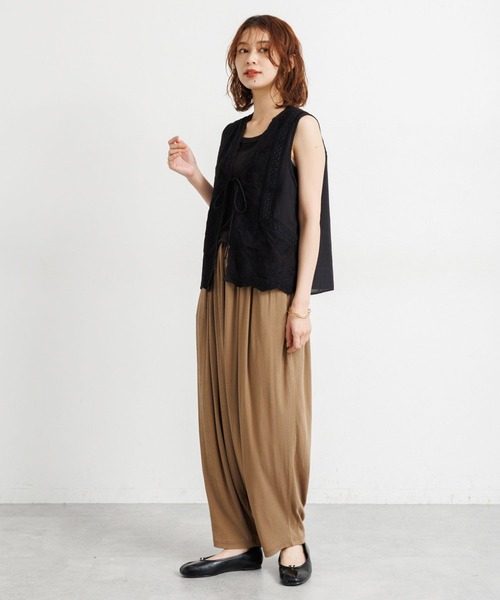 studio CLIP（スタディオクリップ）の「刺繍レースジレ（ベスト・レディース・ブラック/オフホワイト・FREE）」の12枚目の写真