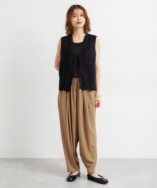 studio CLIP（スタディオクリップ）の「刺繍レースジレ（ベスト・レディース・ブラック/オフホワイト・FREE）」の14枚目の写真