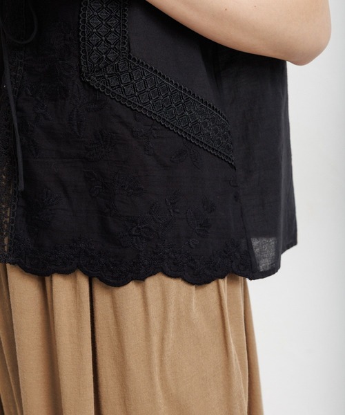 studio CLIP（スタディオクリップ）の「刺繍レースジレ（ベスト・レディース・ブラック/オフホワイト・FREE）」の21枚目の写真