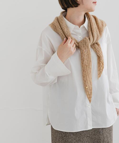 F by ROSSO（エフバイロッソ）の「F by ROSSO　イージーケアオーバーシャツ（シャツ/ブラウス・レディース・ブルー/オフホワイト/ブルー系その他/ピンク・FREE）」の2枚目の写真