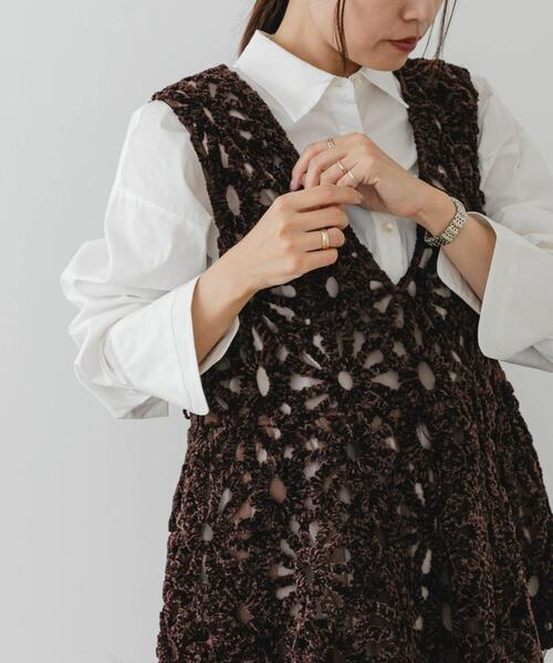 F by ROSSO（エフバイロッソ）の「F by ROSSO　イージーケアオーバーシャツ（シャツ/ブラウス・レディース・ブルー/オフホワイト/ブルー系その他/ピンク・FREE）」の22枚目の写真