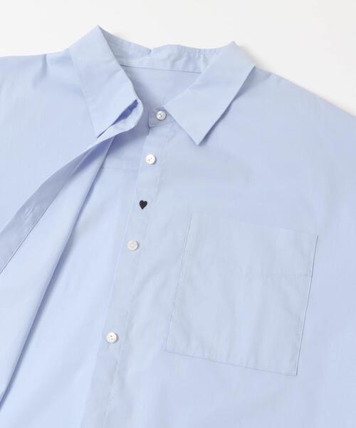 F by ROSSO（エフバイロッソ）の「F by ROSSO　イージーケアオーバーシャツ（シャツ/ブラウス・レディース・ブルー/オフホワイト/ブルー系その他/ピンク・FREE）」の5枚目の写真