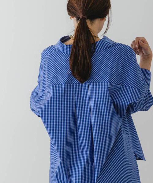 F by ROSSO（エフバイロッソ）の「F by ROSSO　イージーケアオーバーシャツ（シャツ/ブラウス・レディース・ブルー/オフホワイト/ブルー系その他/ピンク・FREE）」の13枚目の写真