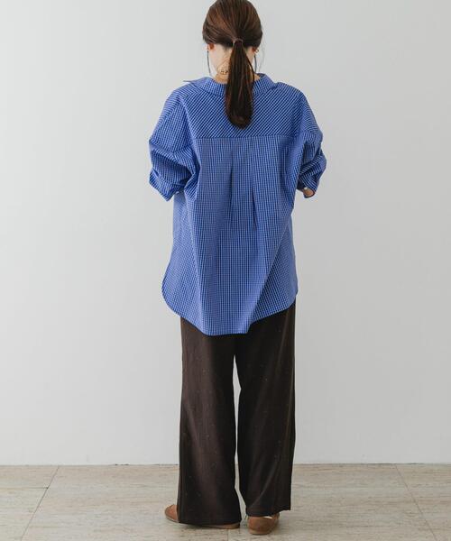 F by ROSSO（エフバイロッソ）の「F by ROSSO　イージーケアオーバーシャツ（シャツ/ブラウス・レディース・ブルー/オフホワイト/ブルー系その他/ピンク・FREE）」の15枚目の写真