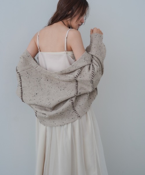 Bab(バブ)の「【選べるサイズ展開】レイヤード風チュールキャミワンピース(ワンピース・レディース・ブラウン/アイボリー/チャコールグレー・S/M)」の9枚目の写真