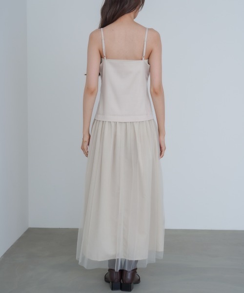 Bab(バブ)の「【選べるサイズ展開】レイヤード風チュールキャミワンピース(ワンピース・レディース・ブラウン/アイボリー/チャコールグレー・S/M)」の19枚目の写真