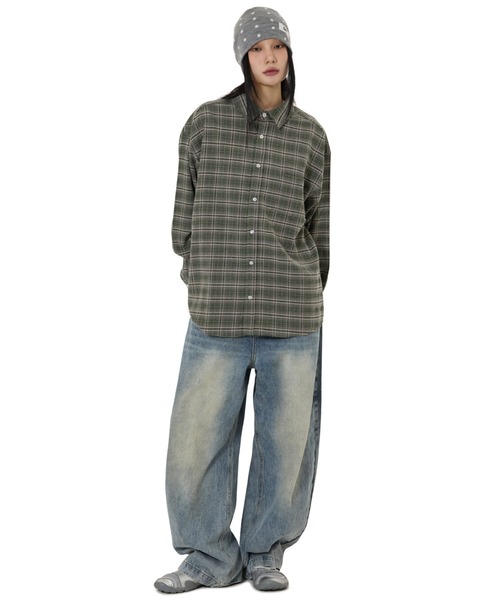 OY(オーワイ)の「『OY/オーワイ』HEAVY CHECK SHIRT/ヘビー チェックシャツ(シャツ/ブラウス・レディース・ブラック/グレー・M/L)」の11枚目の写真