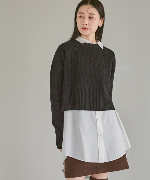 A part by(アパートバイ)の「カシープミニスカート(スカート・レディース・ブラウン/グレー・SMALL/MEDIUM)」の14枚目の写真