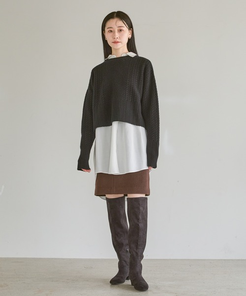 A part by(アパートバイ)の「カシープミニスカート(スカート・レディース・ブラウン/グレー・SMALL/MEDIUM)」の16枚目の写真